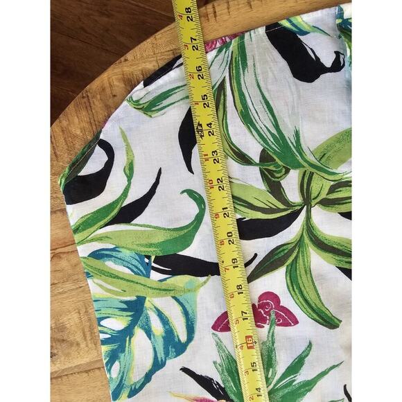 Chicos No-Iron Tropical Linen Button Up Blouse Women's Size 1/US 8 Beach Resort - Picture 8 of 8